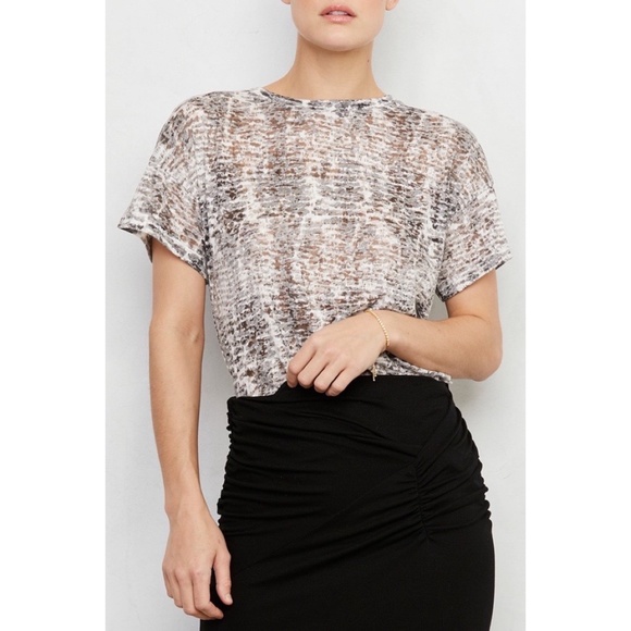 ✨NWT✨ LNA Burnout Boxy Crew Neck Tee in Python Print Sz SMALL (4-6) - Picture 5 of 15